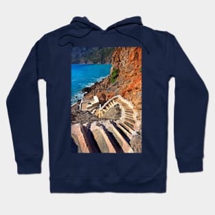 Stairway to the Aegean - Telendos island Hoodie